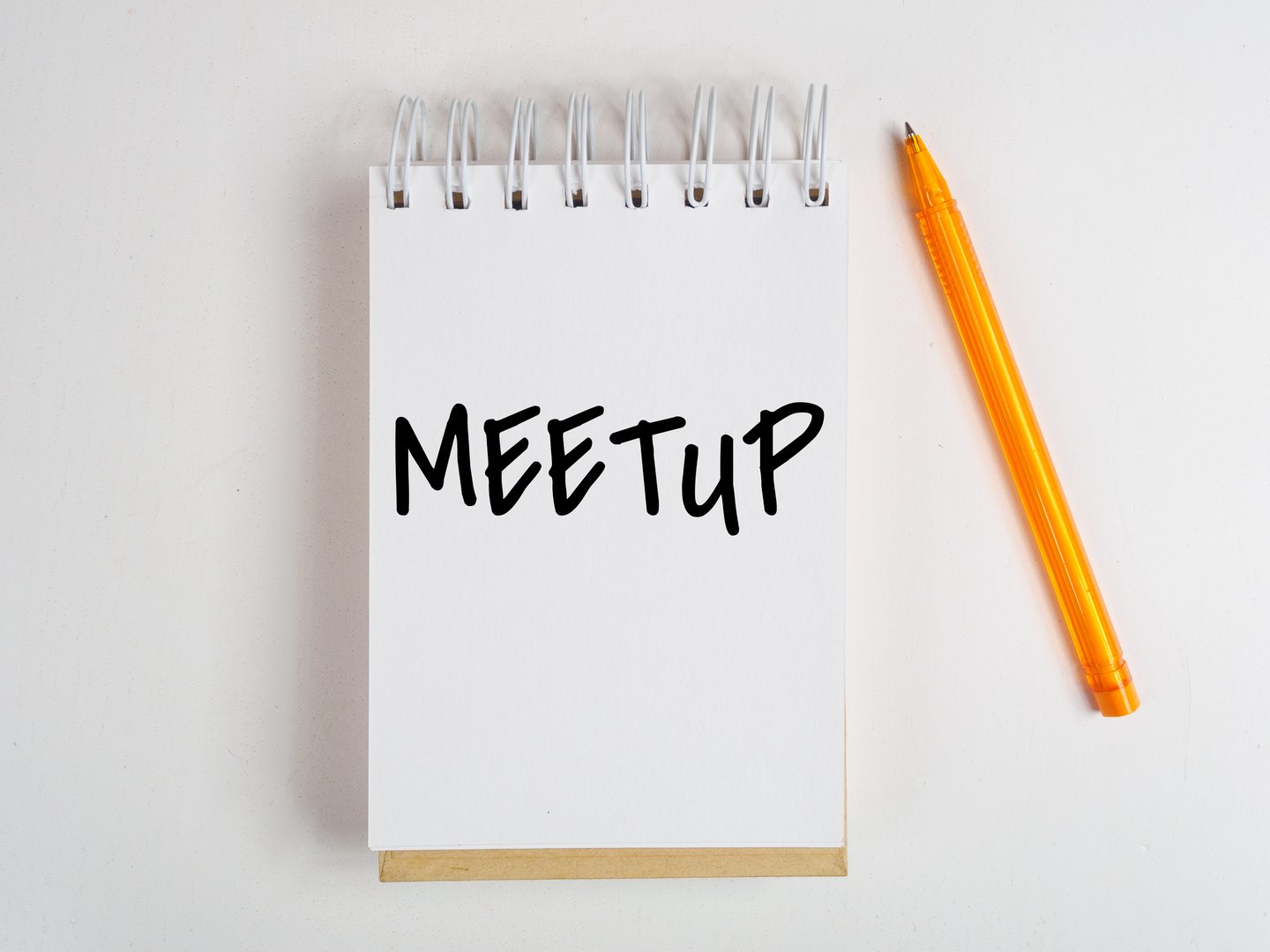 "Meetup" text on notepad page