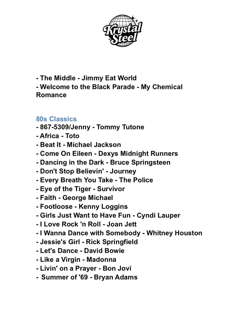 Set list page 6