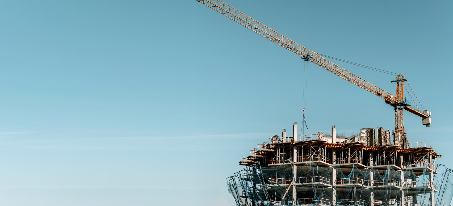 Construction site with crane