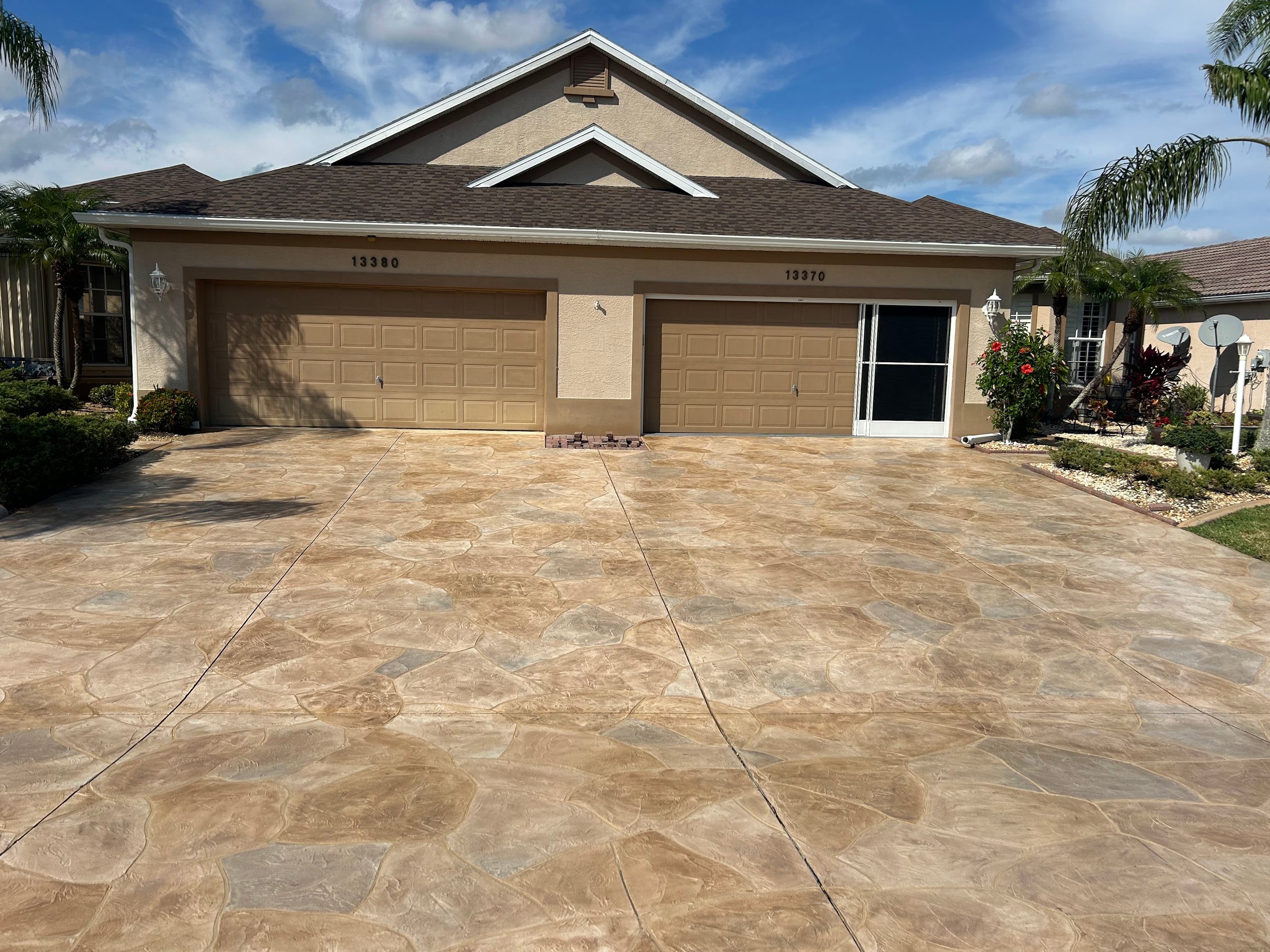 Stamped concrete driveway project