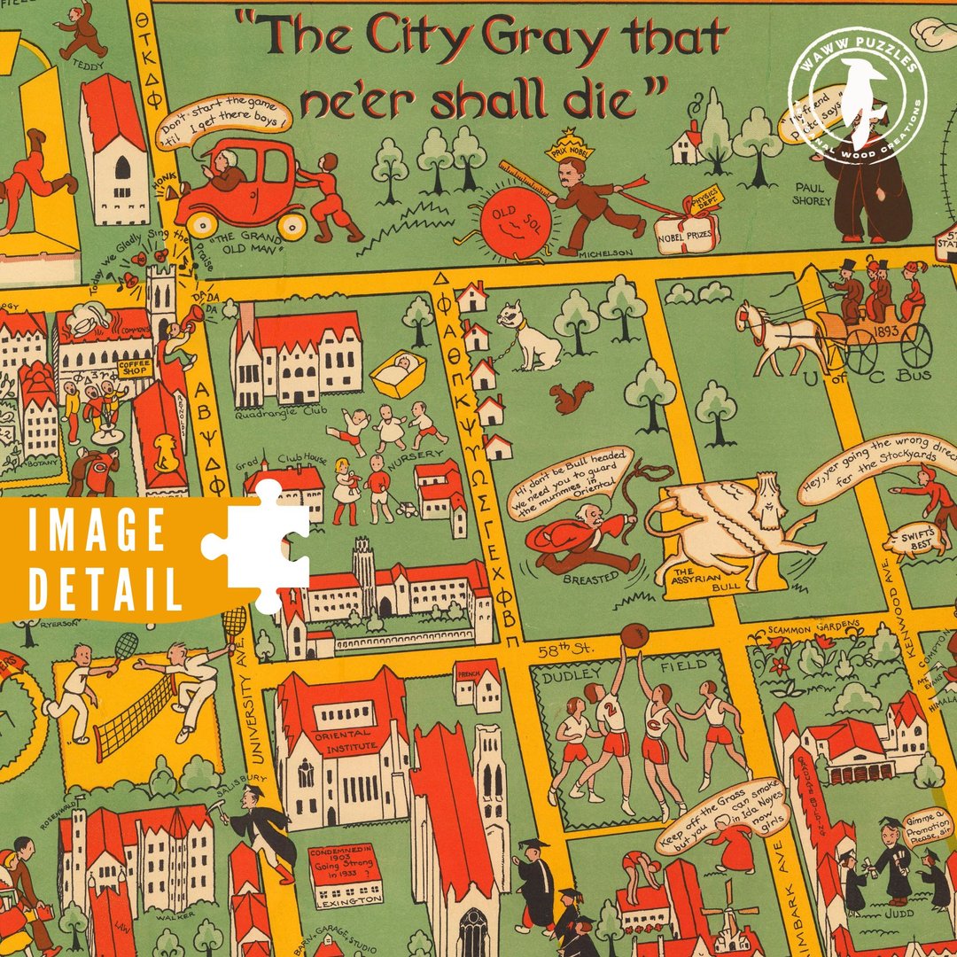 University of Chicago 1930 vintage jigsaw puzzle - Historic collegiate architecture