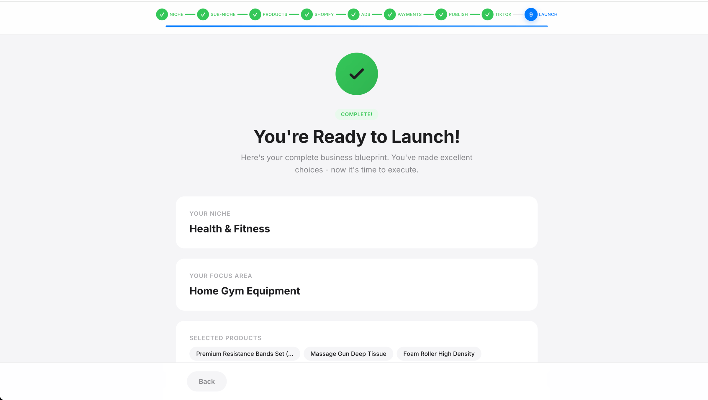 Launch dashboard