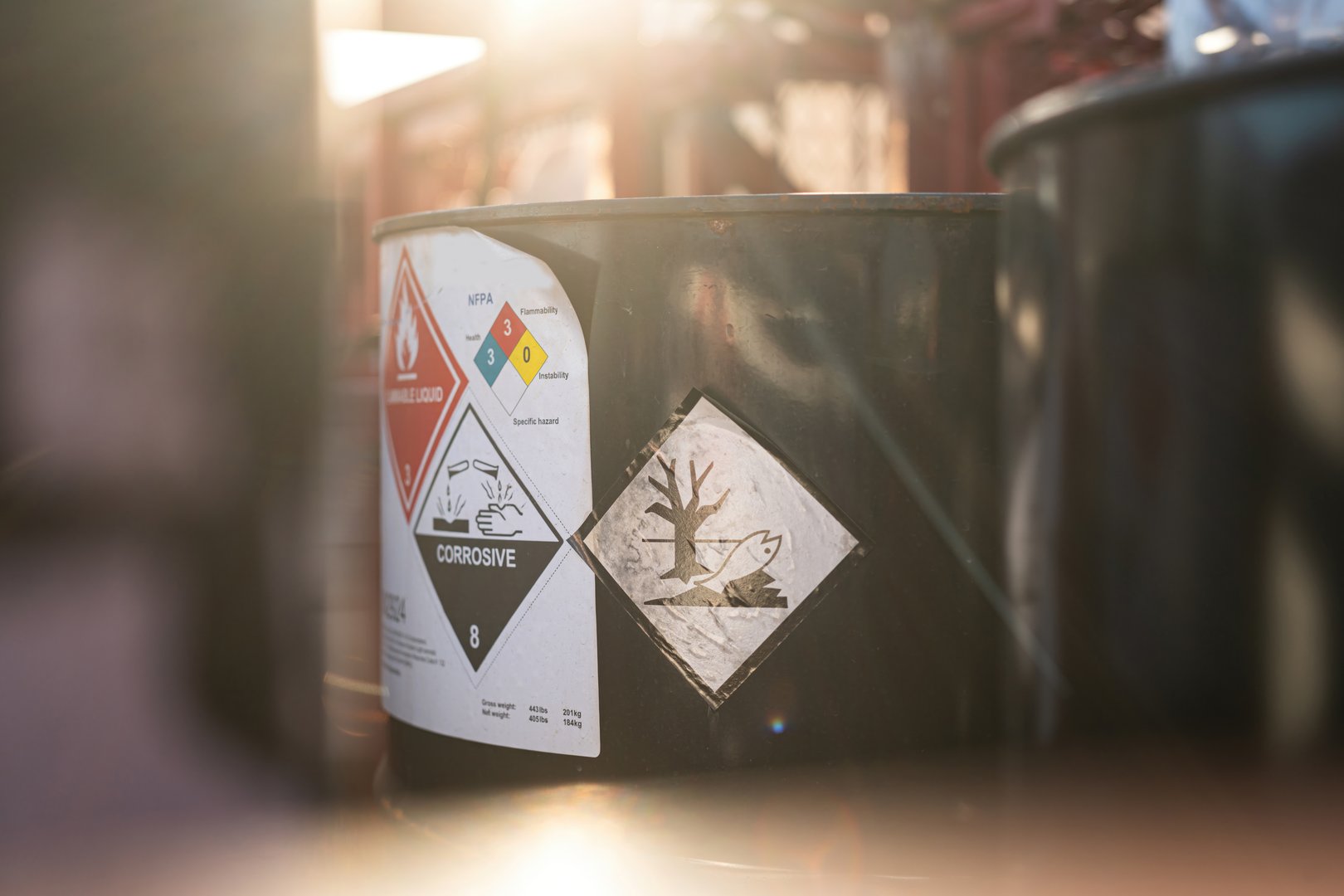 Environmental impact hazard placard sign