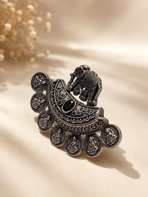 Elephant & Medallion Statement Ring thumbnail 2