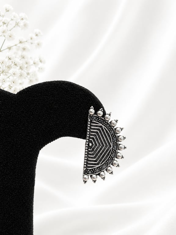 Sunburst Half-Moon Stud Earrings thumbnail 3