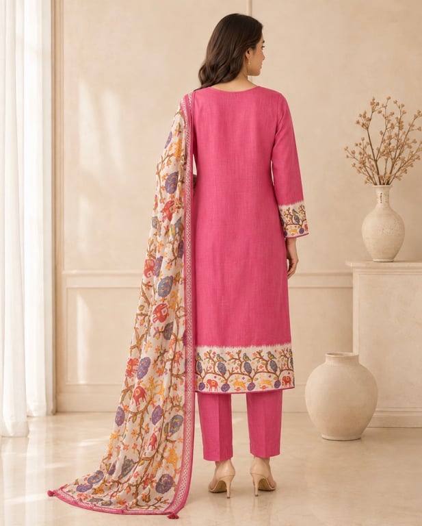 Rosewood Folk Print Kurta Set thumbnail 6