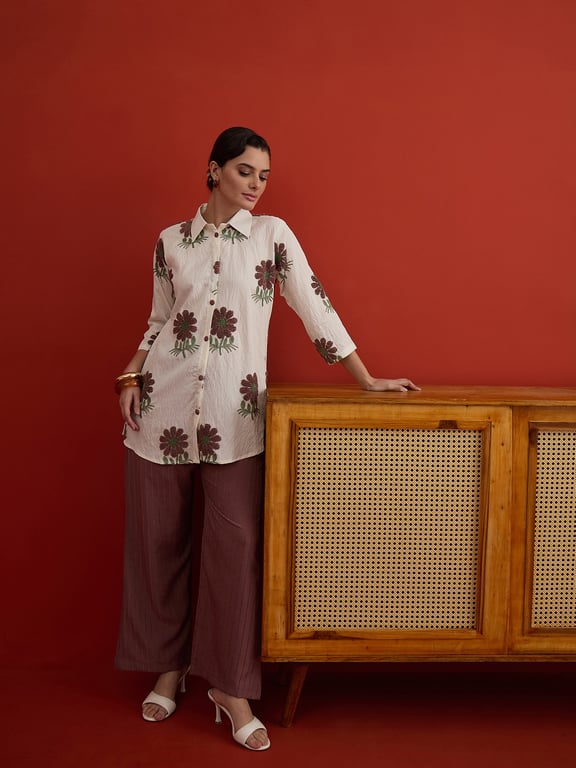 Autumn Bloom Embroidered Linen Co-Ord Set thumbnail 2