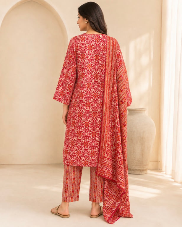 Crimson Heritage Printed Kurta Set thumbnail 6