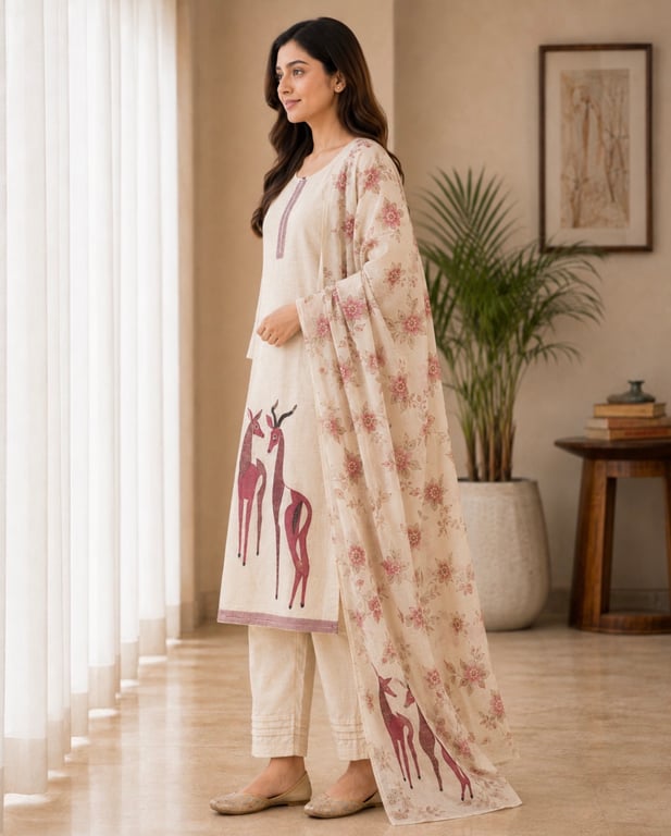Heritage Motif Printed Kurta Pant Set thumbnail 2
