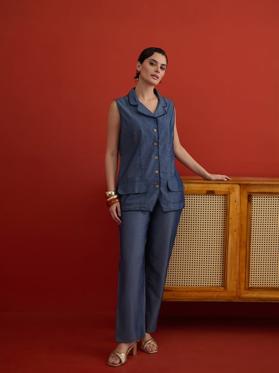 Azure Ease Linen Co-Ord Set thumbnail 2