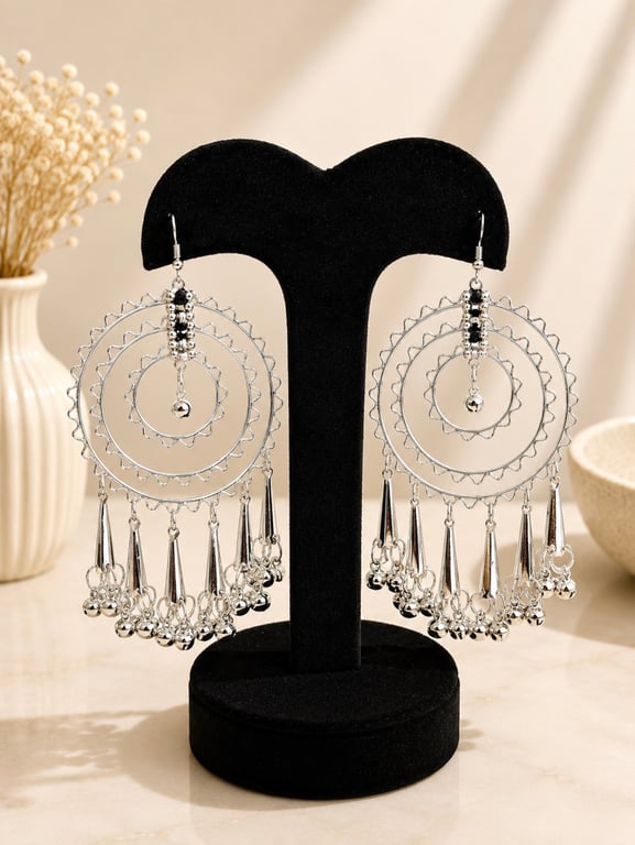 Silver Spiral Dreamcatcher Earrings