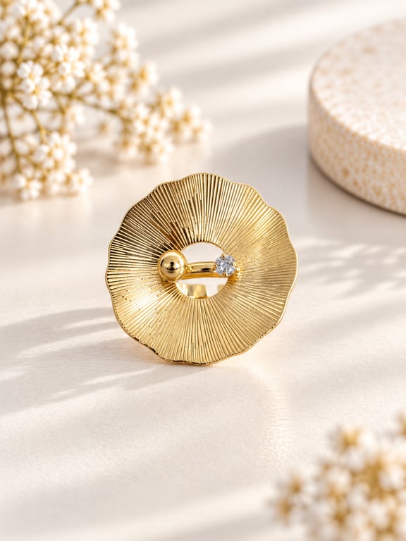 Sculptural Petal Bloom Ring