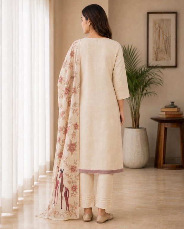 Heritage Motif Printed Kurta Pant Set thumbnail 4