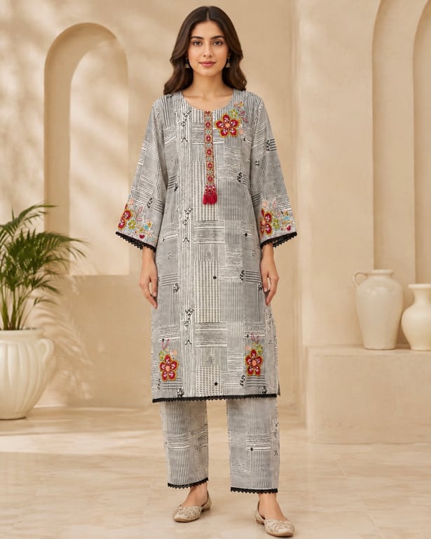 Zinnia Embroidered Co-Ord Set
