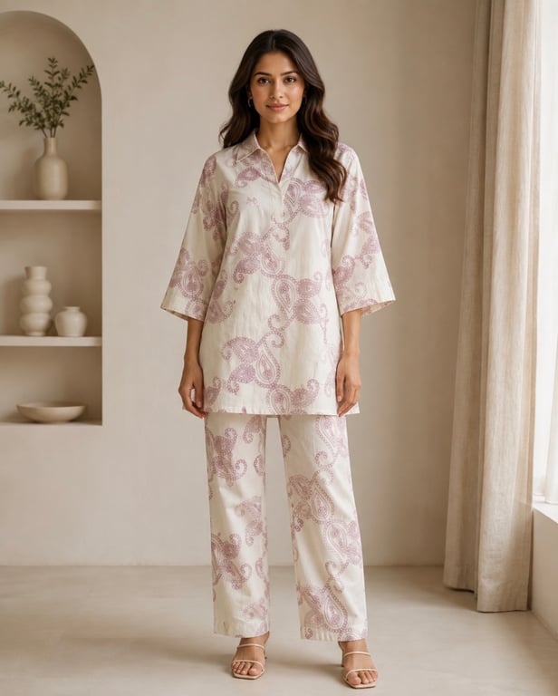 Paisley Print Tunic & Pant Co-ord Set