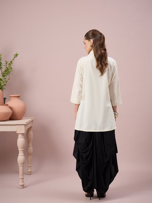 Floral Embroidered Shirt Skirt Set thumbnail 5
