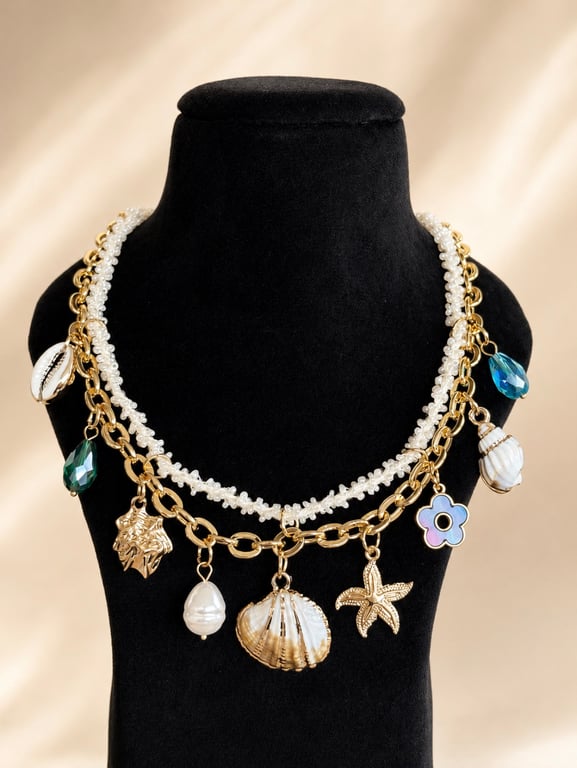 Pearl & Coastal Charm Layered Necklace
