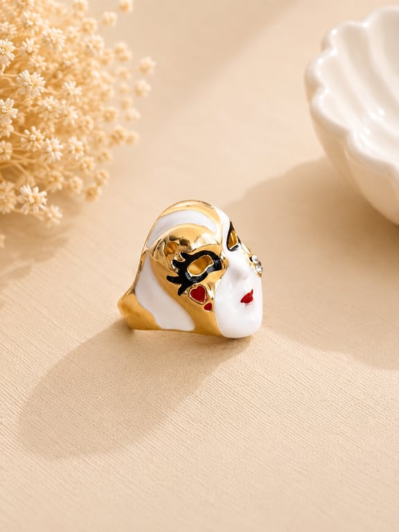 Masquerade Face Statement Ring
