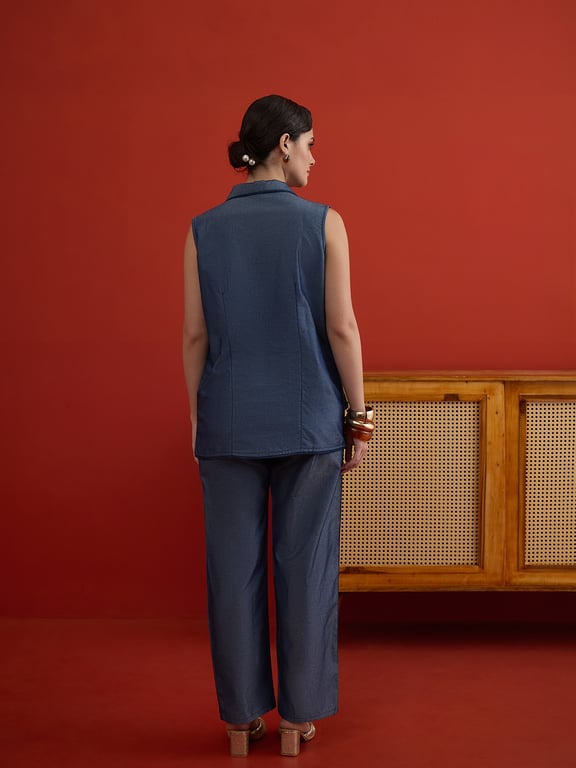 Azure Ease Linen Co-Ord Set thumbnail 5