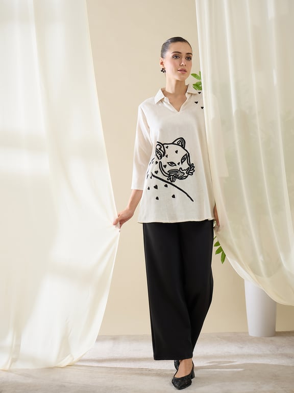 Heywomaniyaa Khadi Cotton Animal Print Shirt thumbnail 4