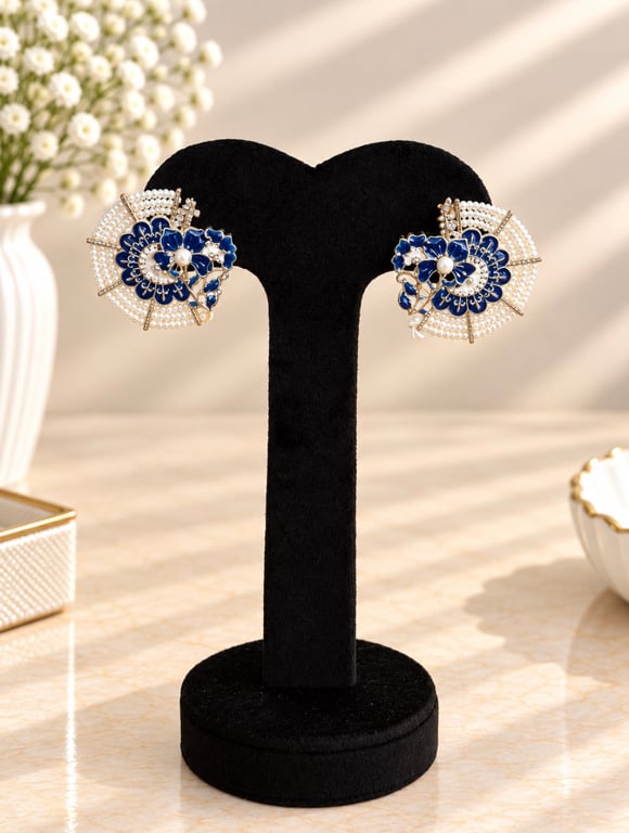 Floral Crystal Stud Earrings