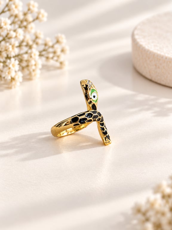 Emerald-Tone Snake Wrap Ring thumbnail 2
