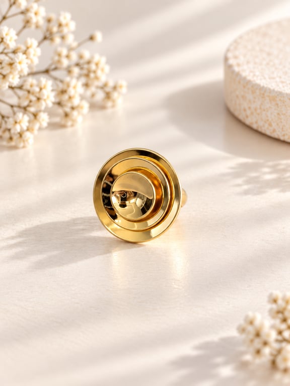 Concentric Spiral Statement Ring