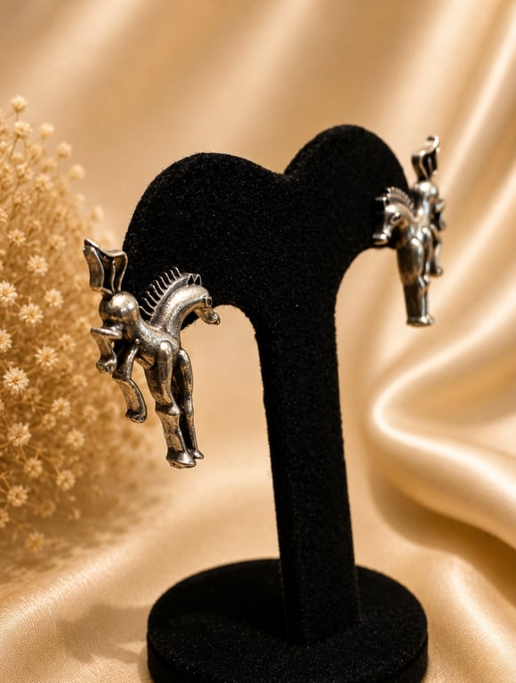 Winged Horse Drop Earrings thumbnail 2