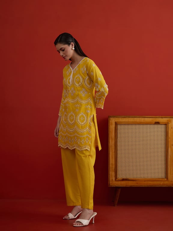 Mustard Bloom Embroidered Co-ord Set thumbnail 5