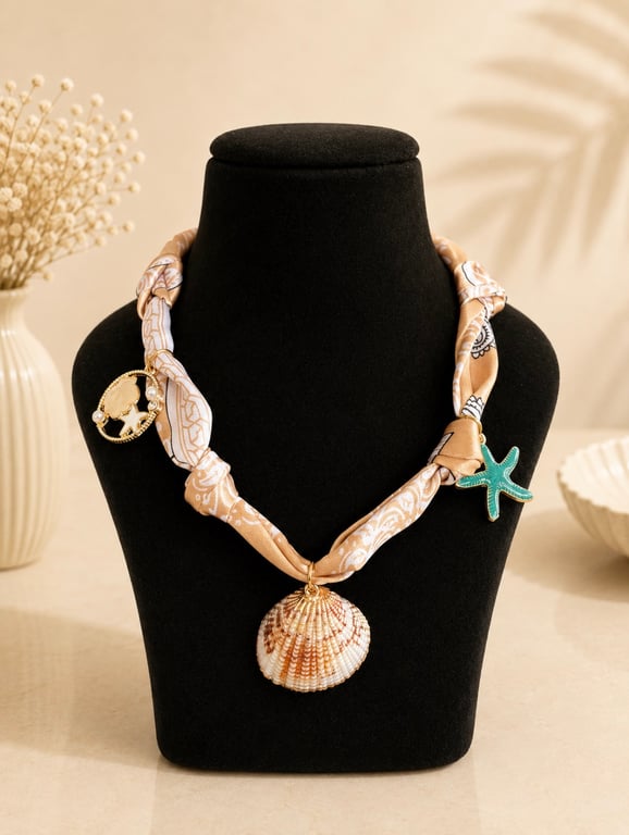 Seashell Starfish Scarf Necklace
