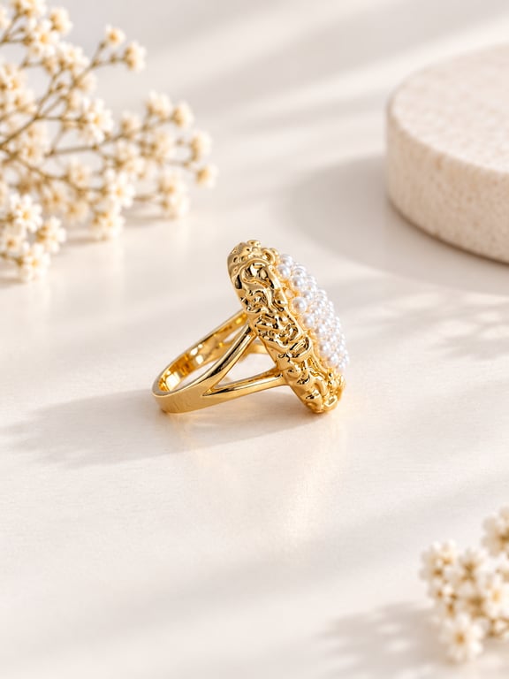 Oval Crystal Halo Statement Ring thumbnail 3