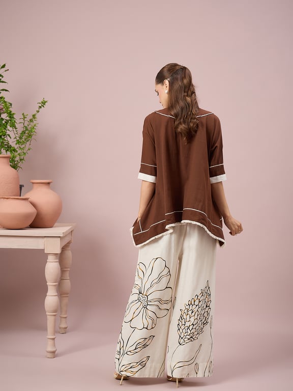 Mocha Brown Printed Co-ord Set thumbnail 5