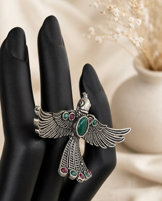 Winged Bird Statement Ring