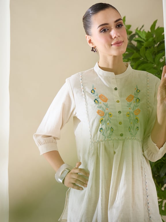 Heywomaniyaa Khadi Cotton Top Short Kurti thumbnail 5