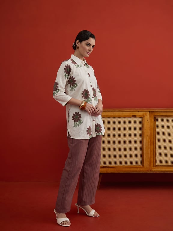 Autumn Bloom Embroidered Linen Co-Ord Set thumbnail 3