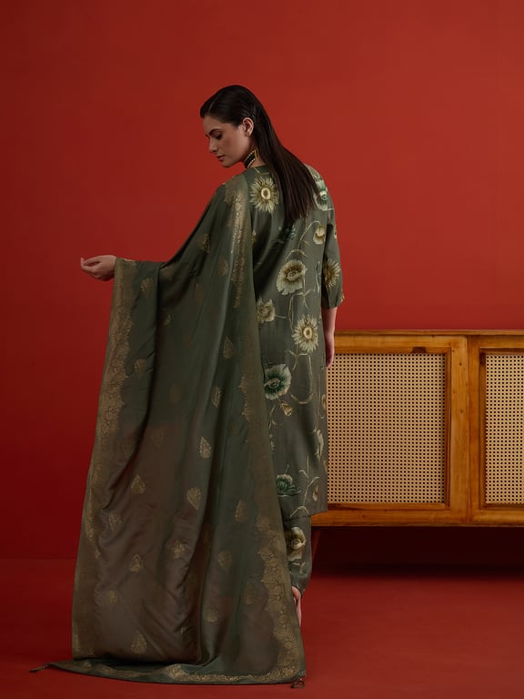 (Libas) Forest Bloom Jacquard Kurta Set thumbnail 6