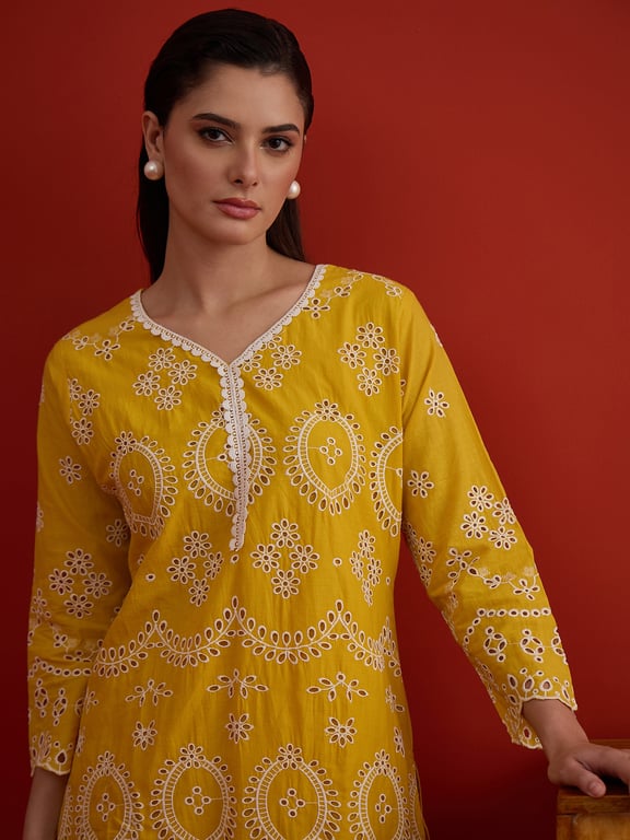 Mustard Bloom Embroidered Co-ord Set thumbnail 2