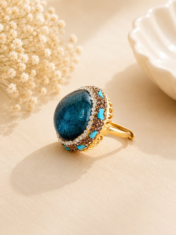 Purple Cabochon Statement Ring