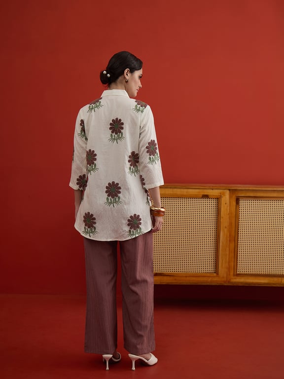 Autumn Bloom Embroidered Linen Co-Ord Set thumbnail 5