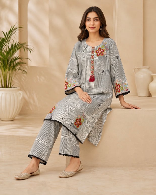 Zinnia Embroidered Co-Ord Set thumbnail 4