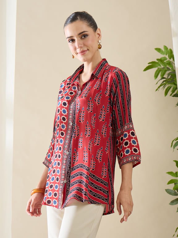 Heywomaniyaa Printed Crepe Shirts - L - HW-063-L thumbnail 3