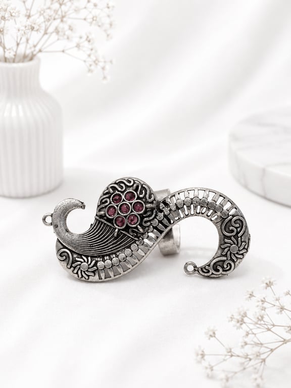 Royal Peacock Paisley Statement Ring thumbnail 3