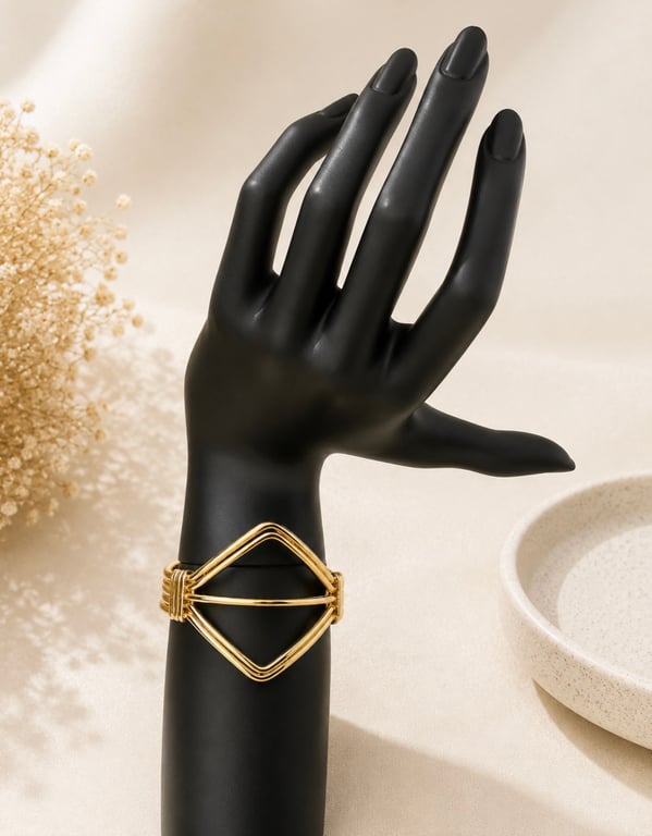 Geometric Open Cuff Bracelet
