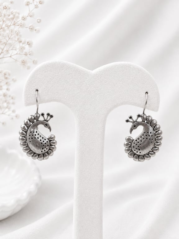 Floral Crescent Drop Earrings