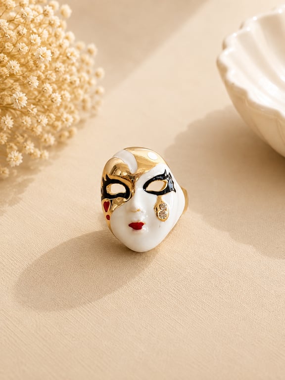 Masquerade Face Statement Ring thumbnail 3