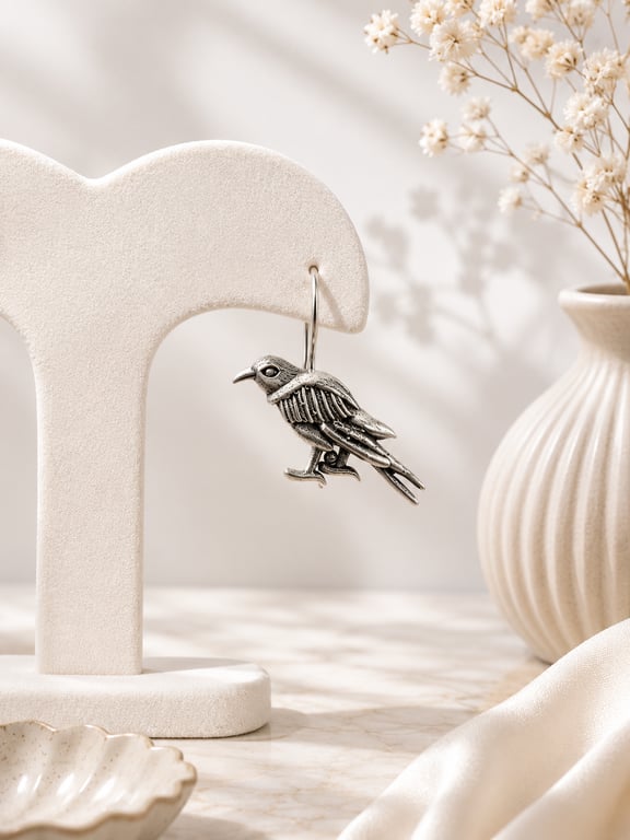 Vintage Bird Drop Earrings thumbnail 2