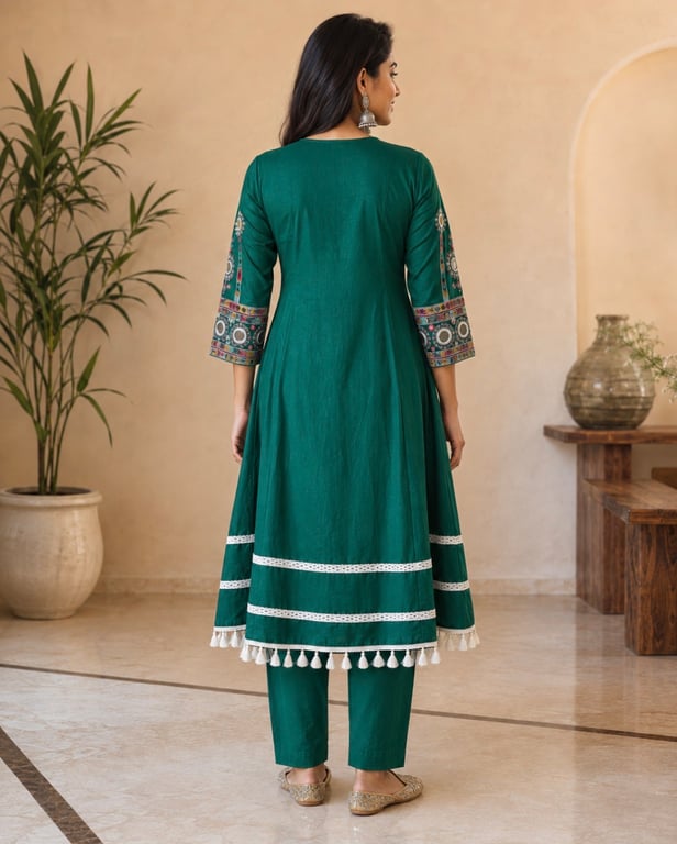 Mirror Work A-Line Kurta Pant Set thumbnail 5