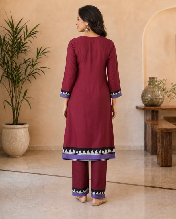 Medallion Print Kurta Pant Set thumbnail 4