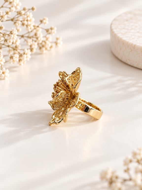 Ornate Floral Statement Ring thumbnail 2
