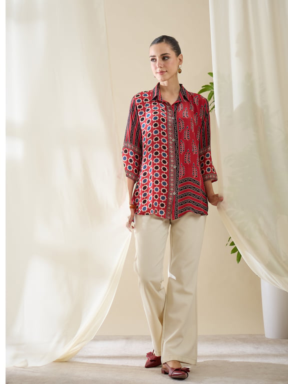 Heywomaniyaa Printed Crepe Shirts - L - HW-063-L thumbnail 4